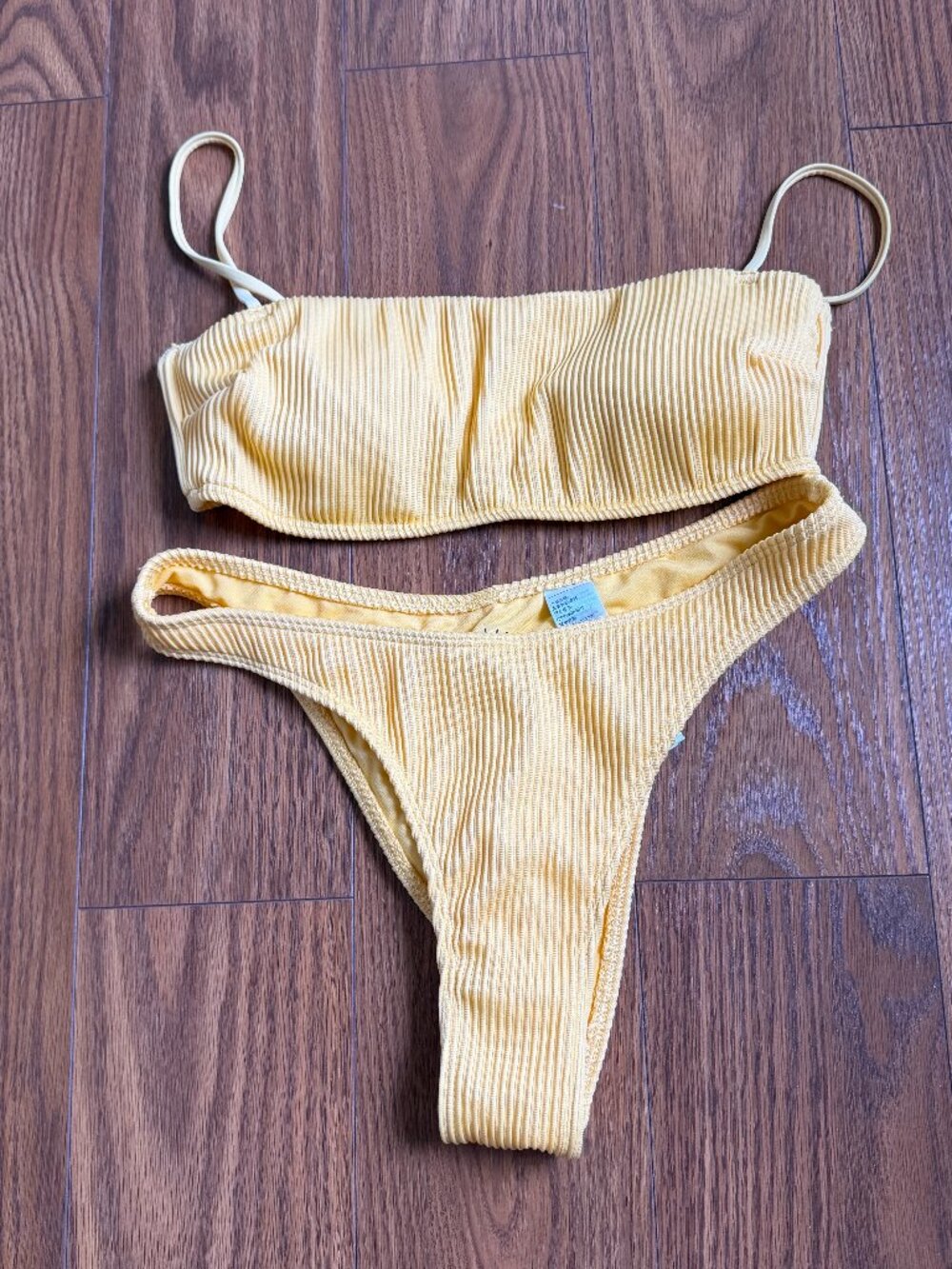 Hollister Yellow Bandeau Bikini Set